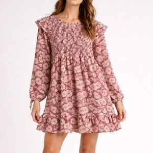 Free People Mini Dress These Dreams Patterned Size Small